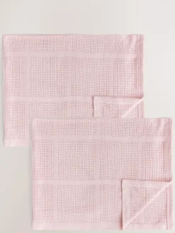 Sale Next 2 Pack 100% Cotton Baby Cellular Blanket Pink