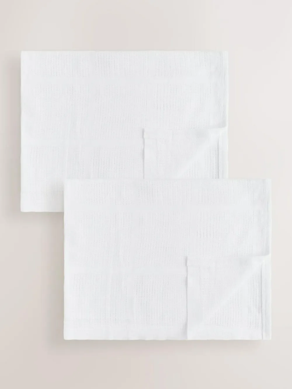 Online Next 2 Pack 100% Cotton Baby Cellular Blanket White