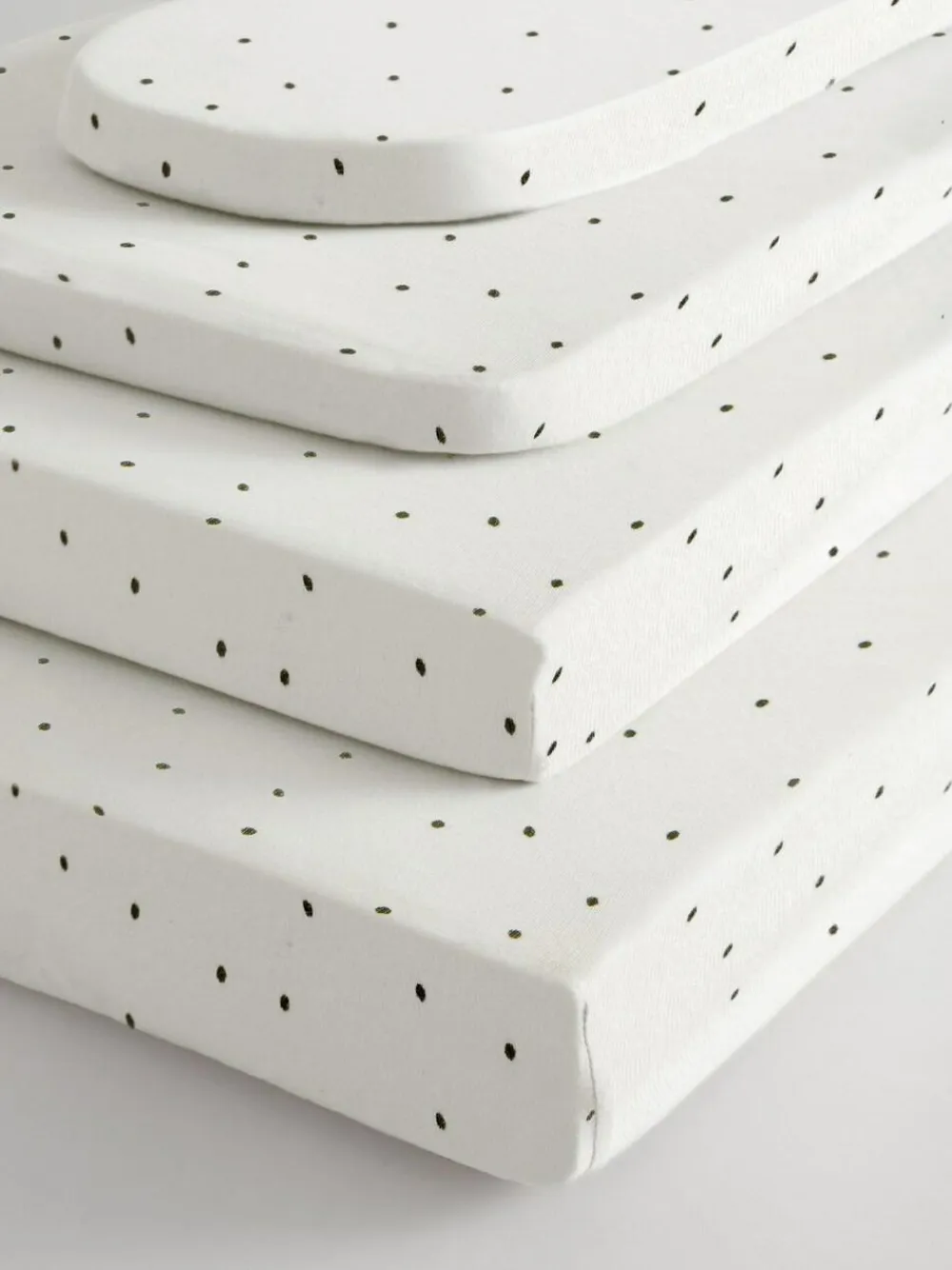 Next 2 Pack White/Grey Speckle 100% Cotton Jersey Baby Fitted Sheets^ Nursery Bedding|Bedsheets & Pillow Cases