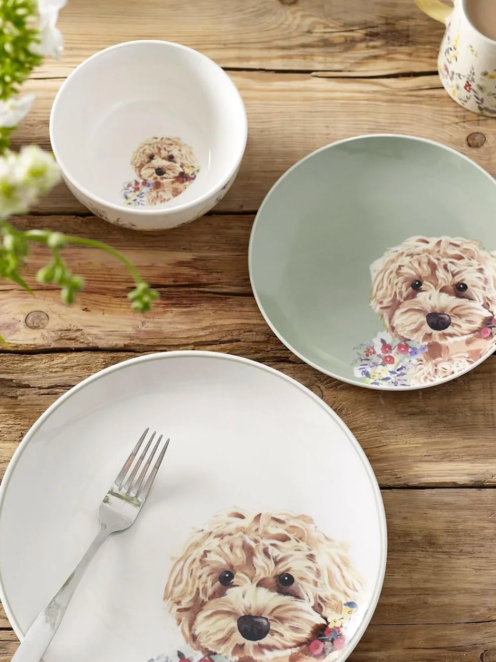 Sale Next 12 Piece Sage Green Charlie The Cockapoo Dinner Set