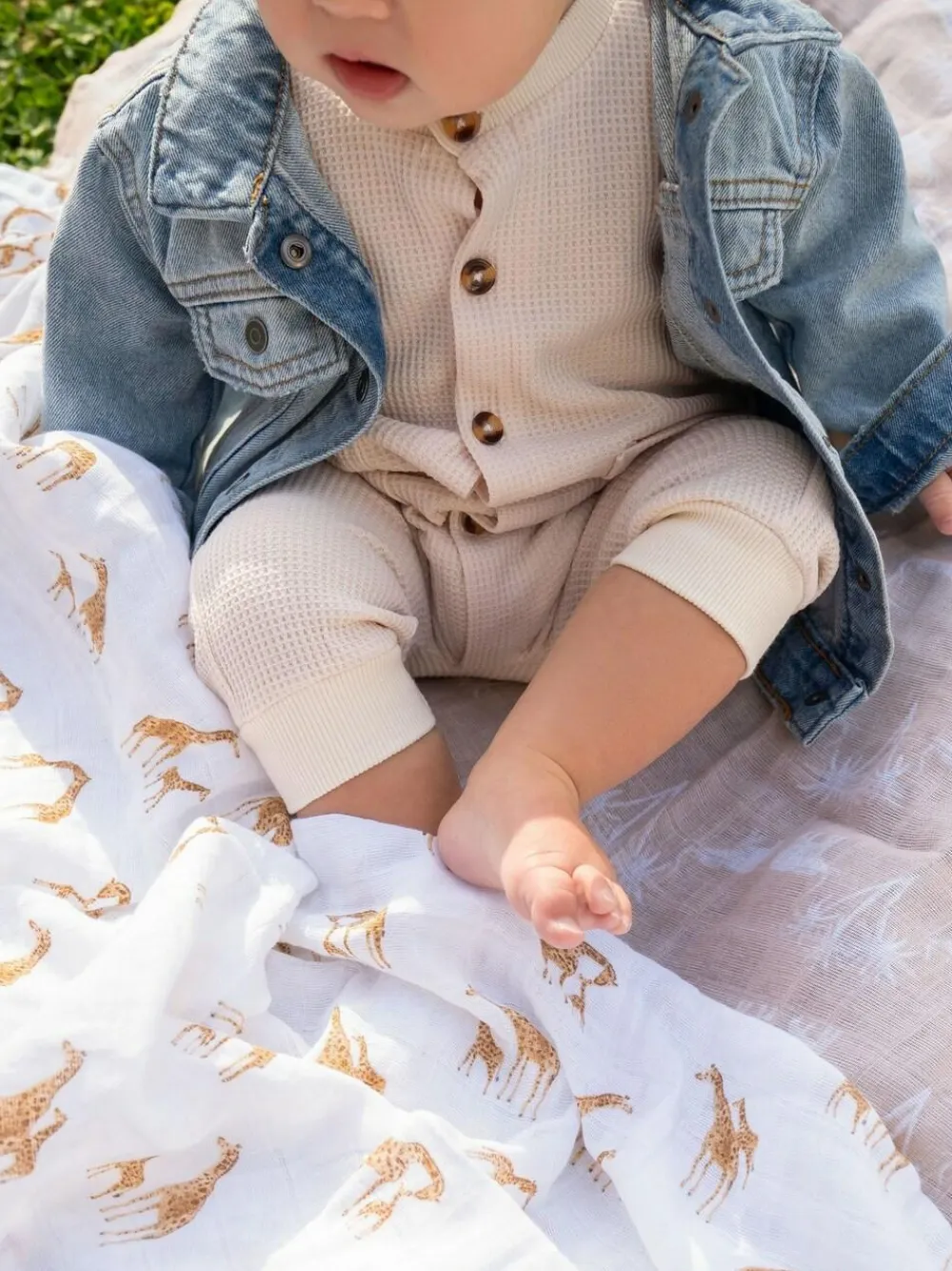 Aden + Anais White Large Blankets 100% Cotton Safari Dream Muslins 4 Pack^ Unisex|Newborn Accessories