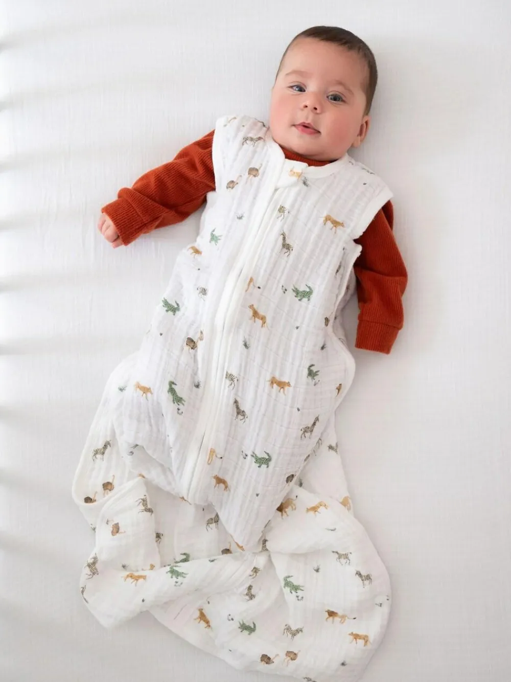 Best Aden + Anais White Light 1.0 Tog 100% Cotton Muslin Safari Dream Sleeping Bag (18-36 Months)