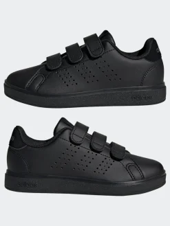 New adidas Advantage Base 2.0 Hook and Loop Kids Trainers Black