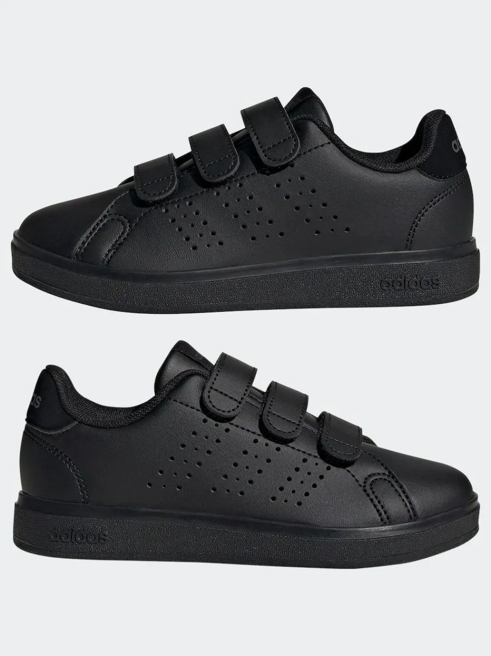New adidas Advantage Base 2.0 Hook and Loop Kids Trainers Black