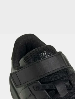 adidas Black Grand Court 3.0 Elastic Lace Kids Trainers^BOY School Shoes|Boys Shoes
