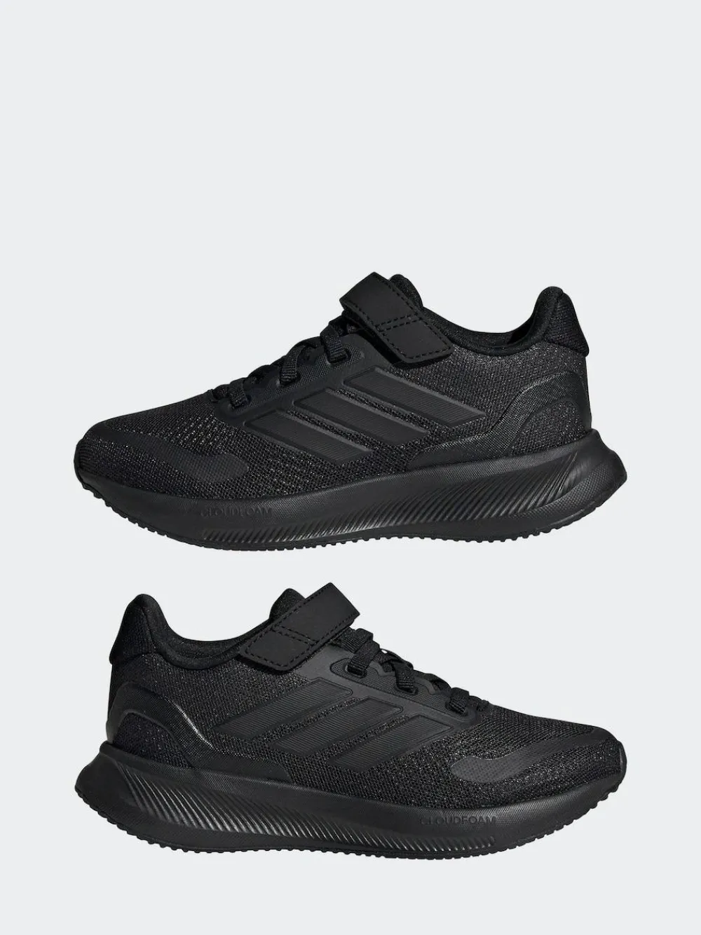 adidas Black Runfalcon 5 Elastic Lace Running Kids Trainers