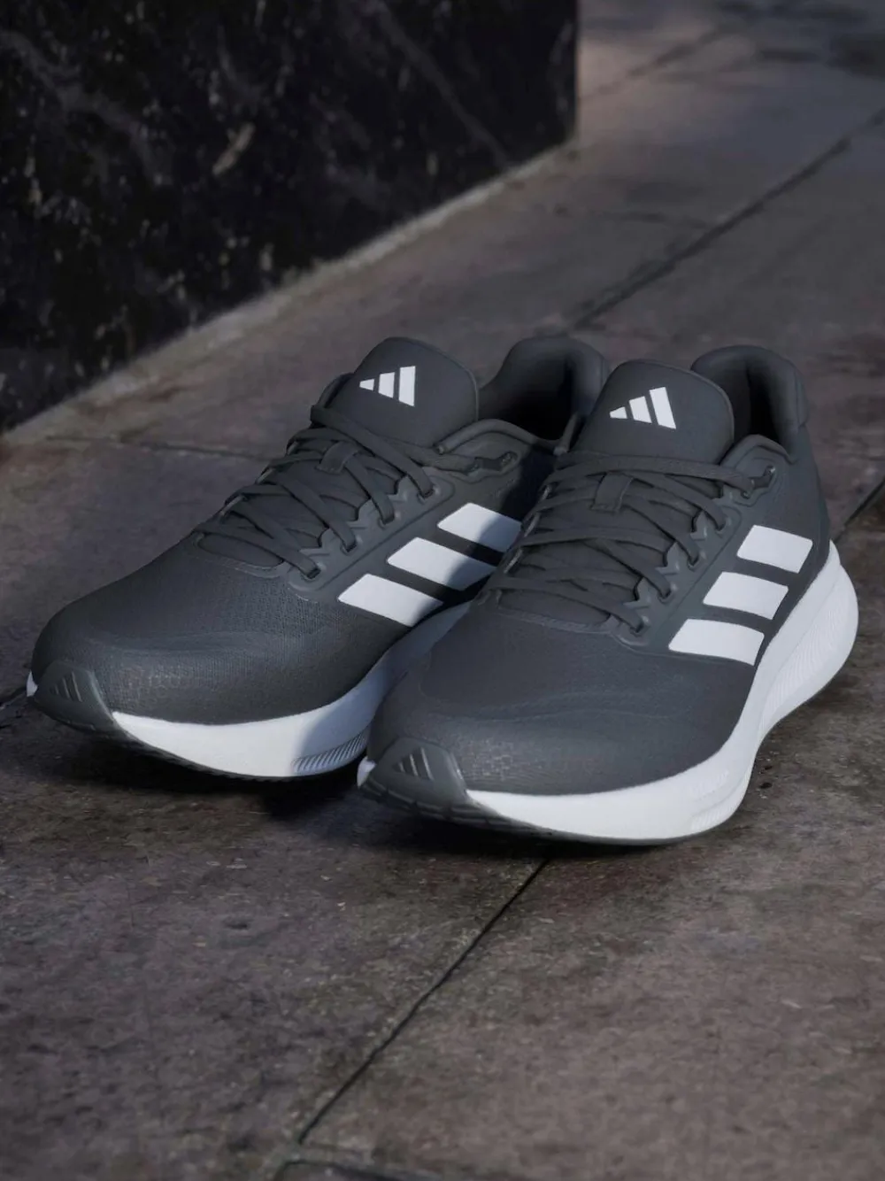 adidas Black Runfalcon 5 Wide Running Shoes^ Sneakers