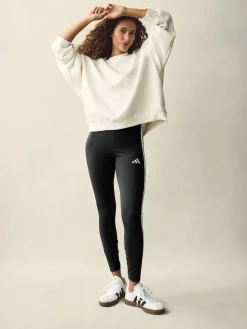 Sale adidas Black White Essentials 3-Stripes Cotton Leggings