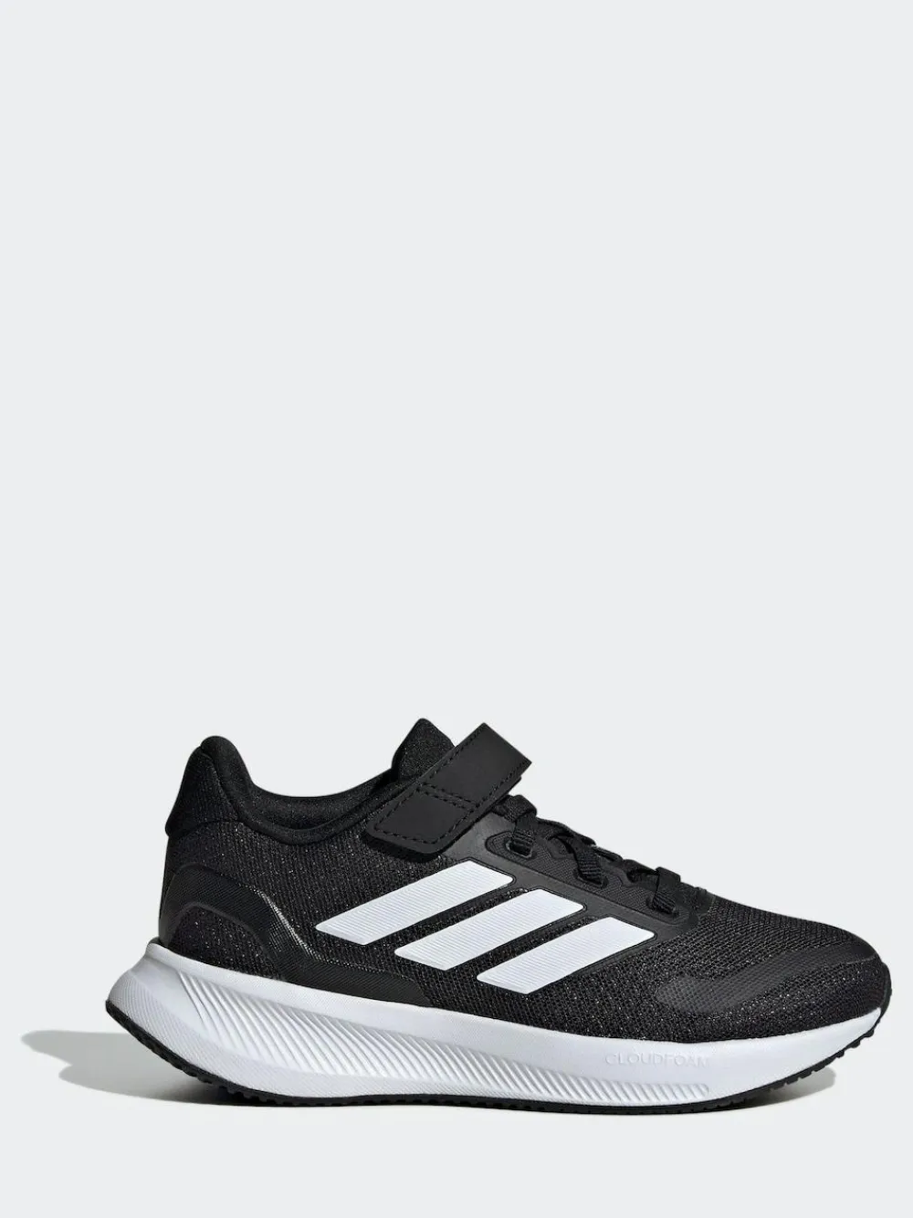 adidas Black/White Runfalcon 5 Elastic Lace Running Kids Trainers^BOY Sneakers|Sneakers