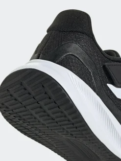 adidas Black/White Runfalcon 5 Elastic Lace Running Kids Trainers^BOY Sneakers|Sneakers