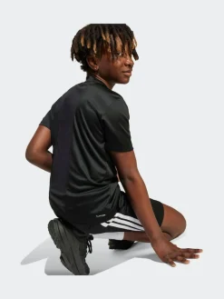 Sale adidas Train Essentials 3-Stripes Kids T-Shirt & Shorts Set Black/White