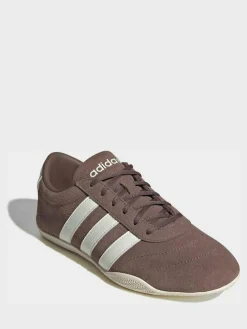 adidas Brown/White Grand Court Lo Trainers^Women Sneakers