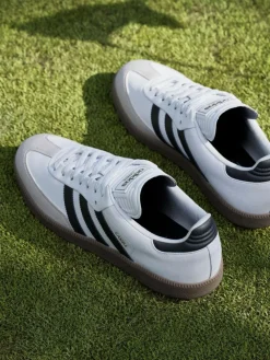 Clearance Adidas Golf Samba Spikeless Shoes White/Black