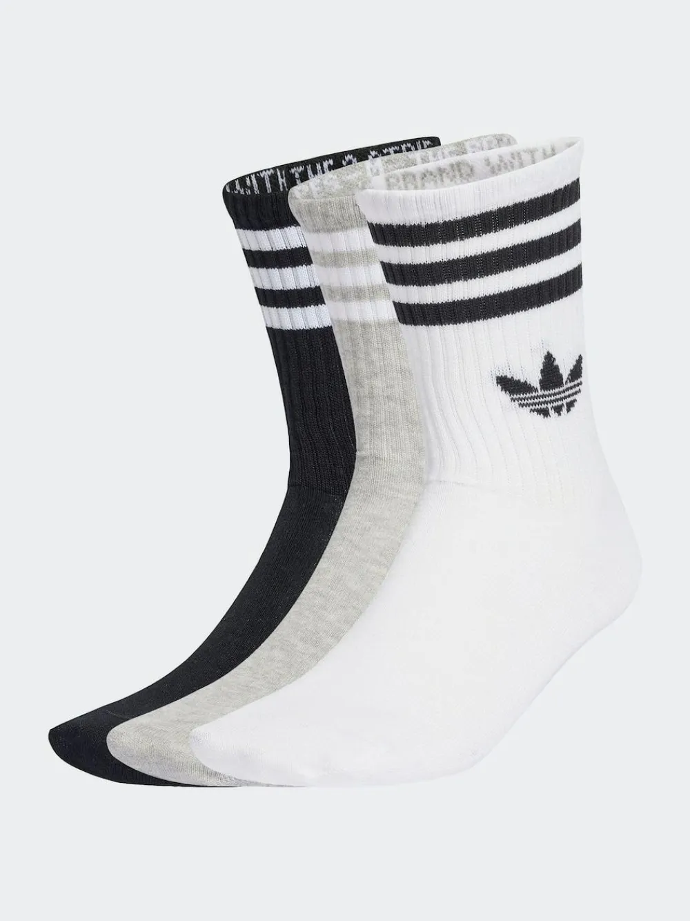 New adidas originals White Chrome Crew 3-Stripes Crew Socks 3 Pairs
