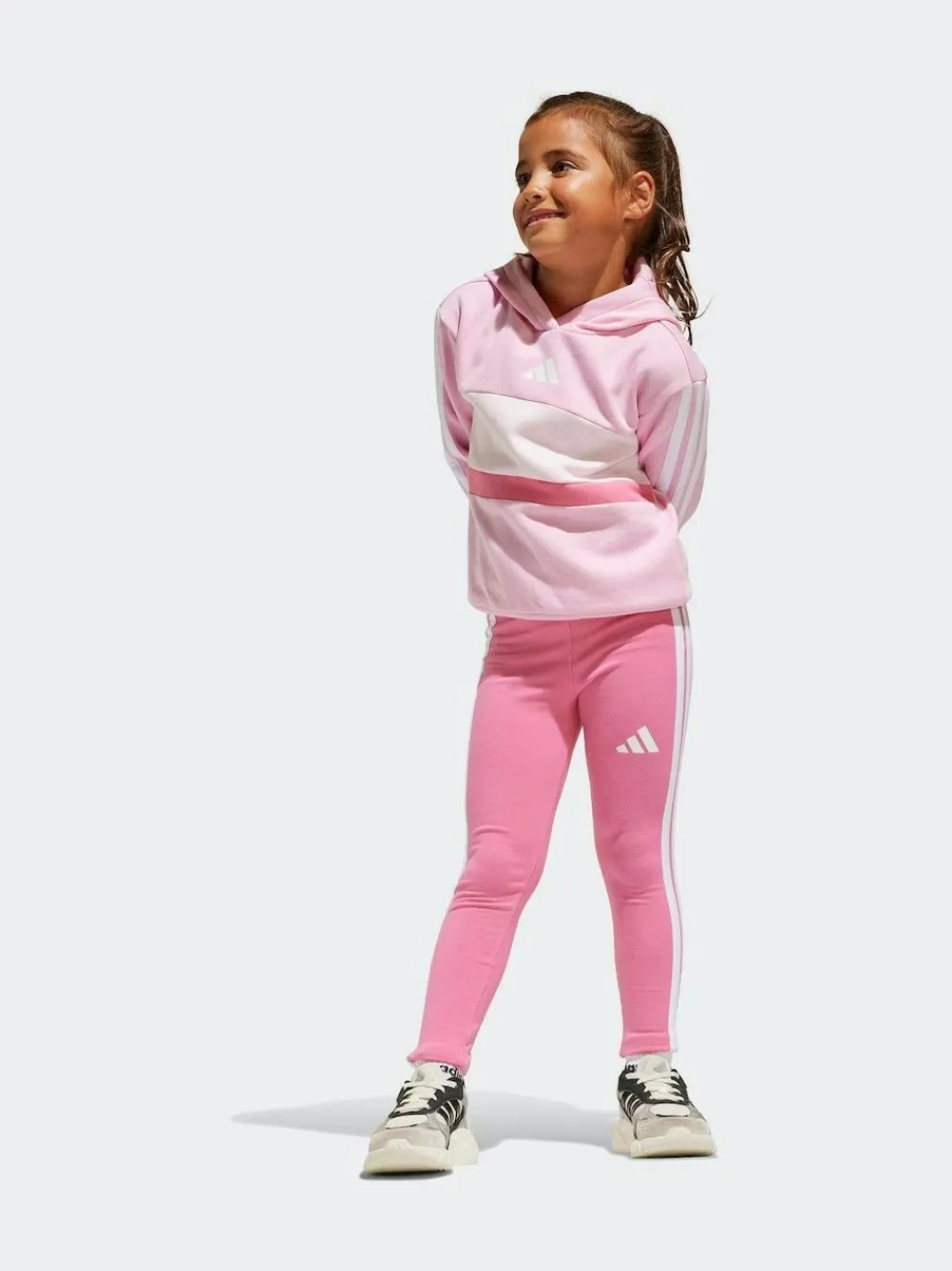 adidas Pink Essentials Tiberio Hoodie and Legging Set Little Kids^ Sweatshirts & Hoodies