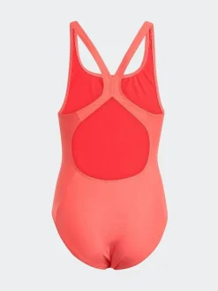 Hot adidas 3-Stripes C-Back Kids Swimsuit Red