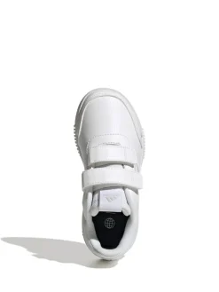 adidas White Hook and Loop Tensaur Kids Trainers^BOY Sneakers|Sneakers