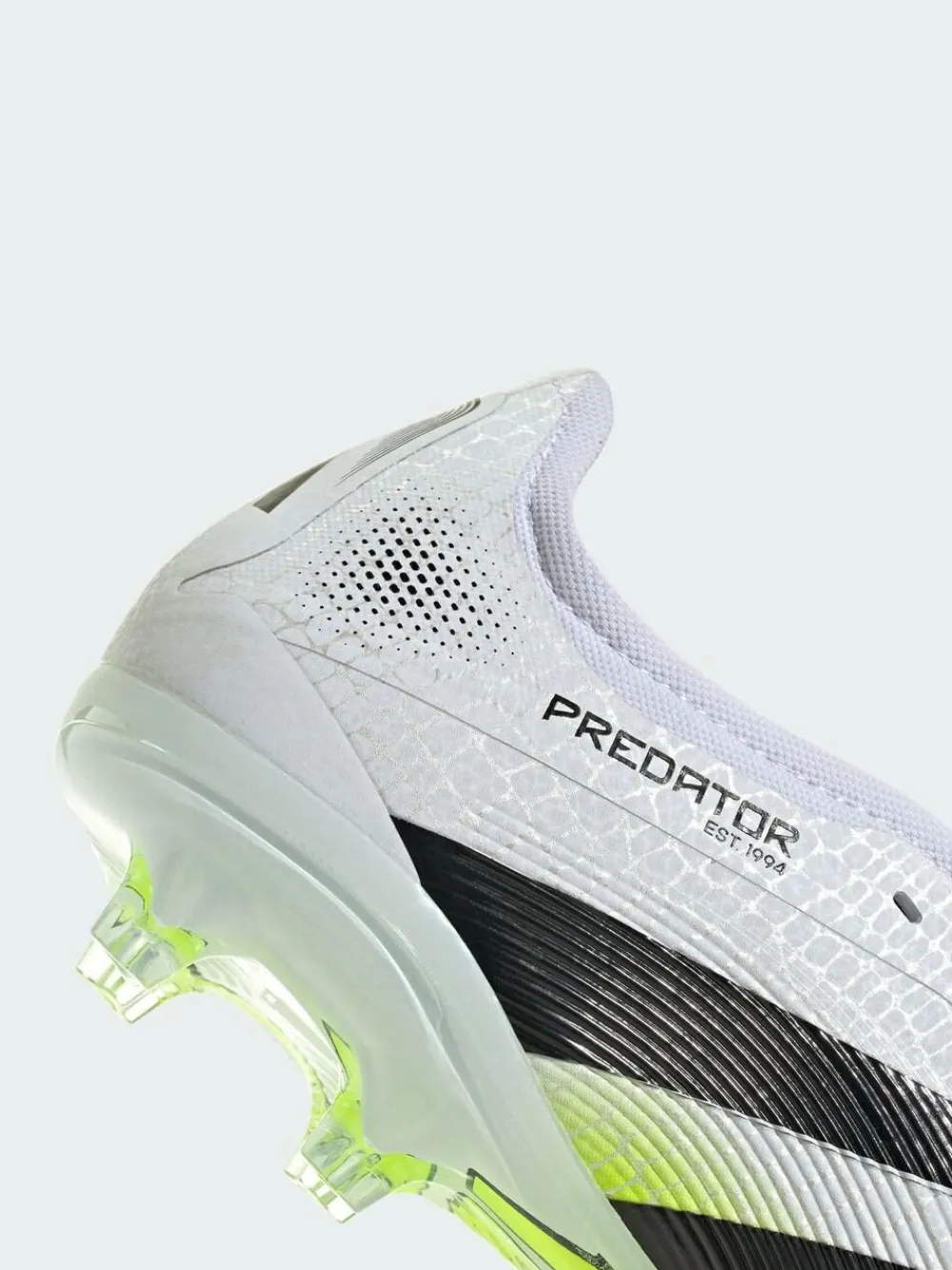 adidas White Predator Pro Fold-Over Tongue Firm Ground Boots^ Soccer Cleats