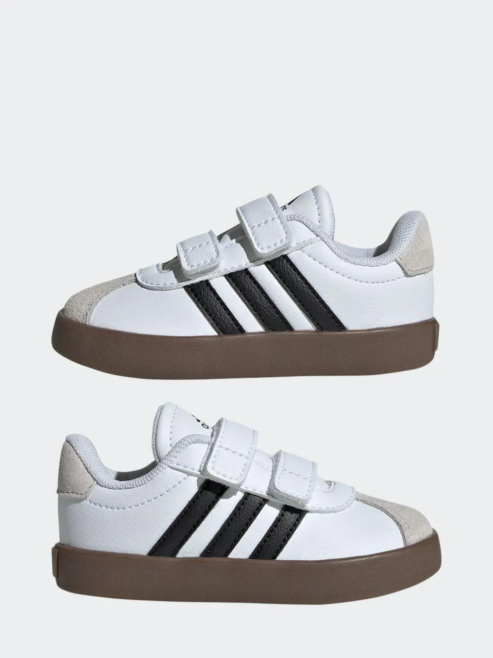 adidas White/Black VL Court 3.0 Hook and Loop Infant Trainers^BOY Sneakers|Sneakers