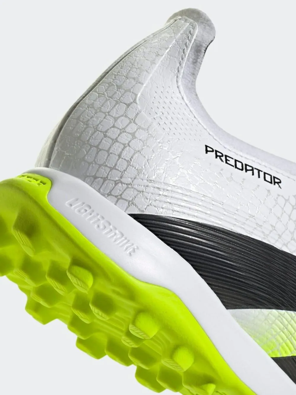 adidas White/Lemon Adult Predator League Fold-Over Tongue Turf Boots^ Soccer Cleats