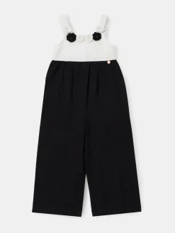 Angel & Rocket Black Illiana Crochet Linen Jumpsuit