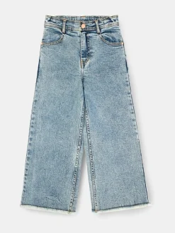 Angel & Rocket Blue Brooke Wide Leg Heart Print Pocket Jeans^ Jeans