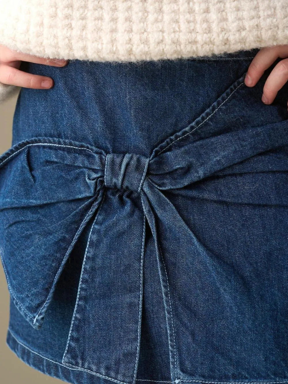 Angel & Rocket Blue Casey Denim Bow Aline Skirt^ Shorts & Skirts