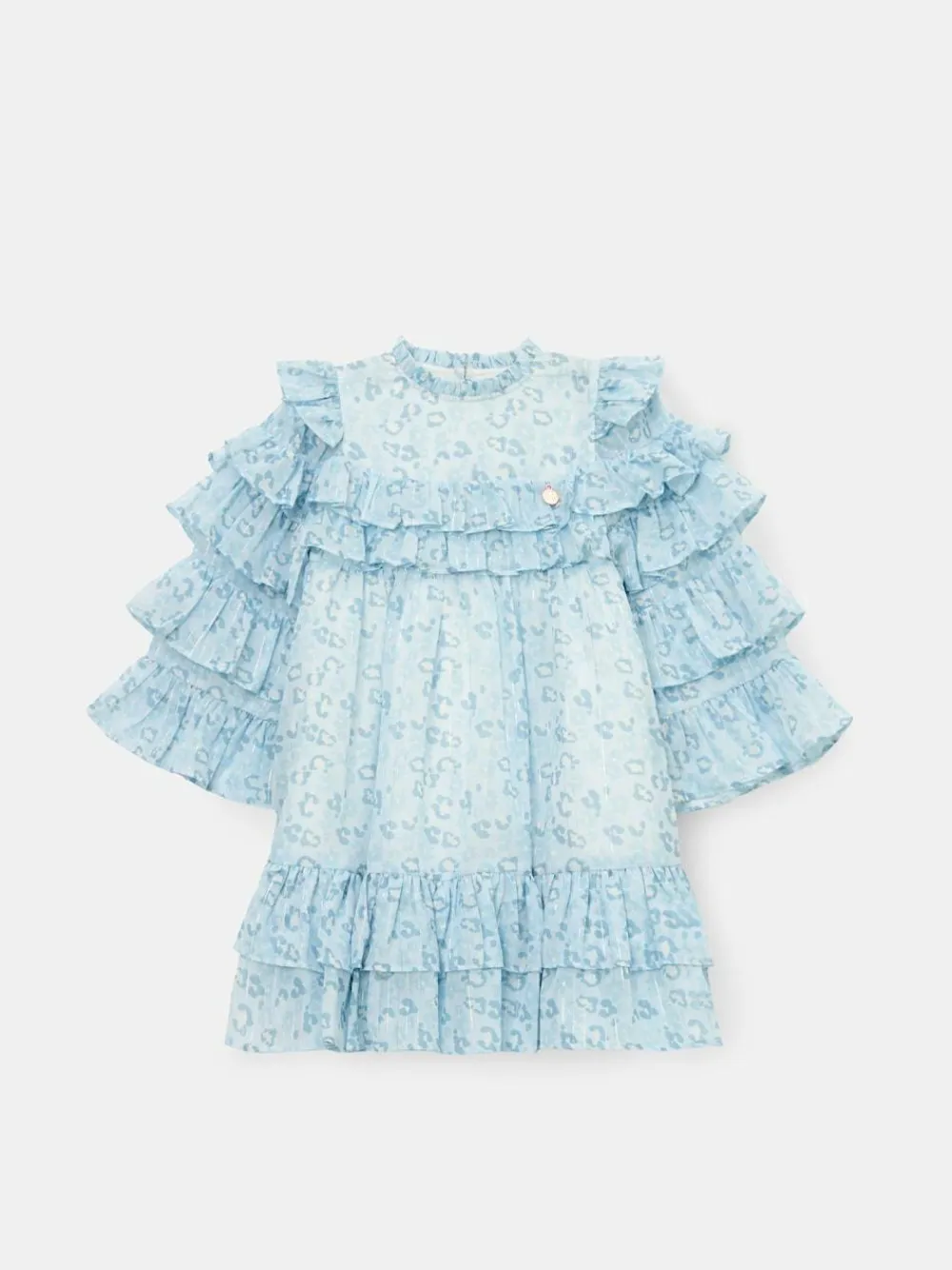 Hot Angel & Rocket Imogen Leopard Print Frill Dress Blue