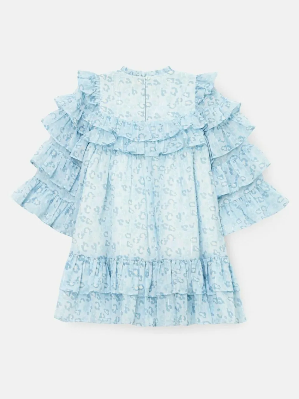 Hot Angel & Rocket Imogen Leopard Print Frill Dress Blue