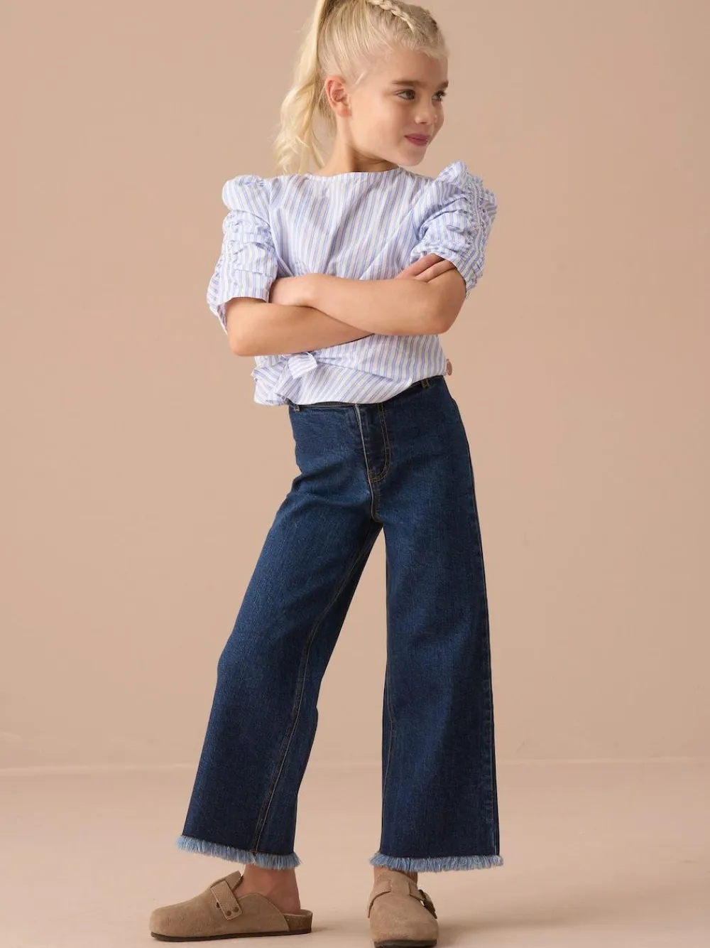 Angel & Rocket Blue Paloma Blue Heart Pocket Cropped Jeans^ Jeans