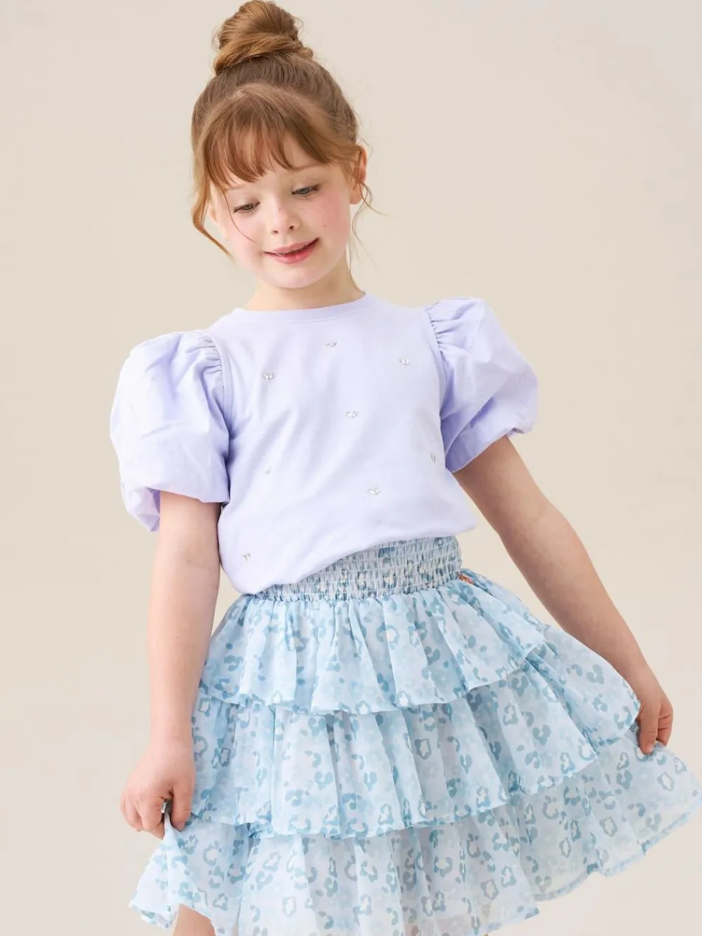 Angel & Rocket Blue Polly Leopard Print Ra Ra Skirt