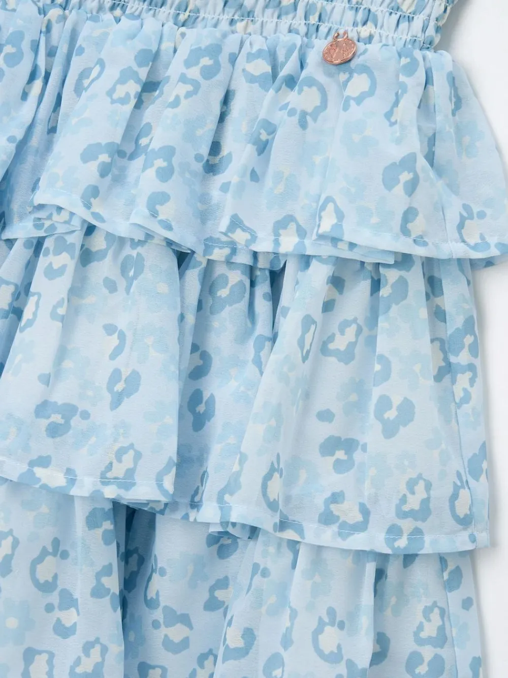 Angel & Rocket Blue Polly Leopard Print Ra Ra Skirt