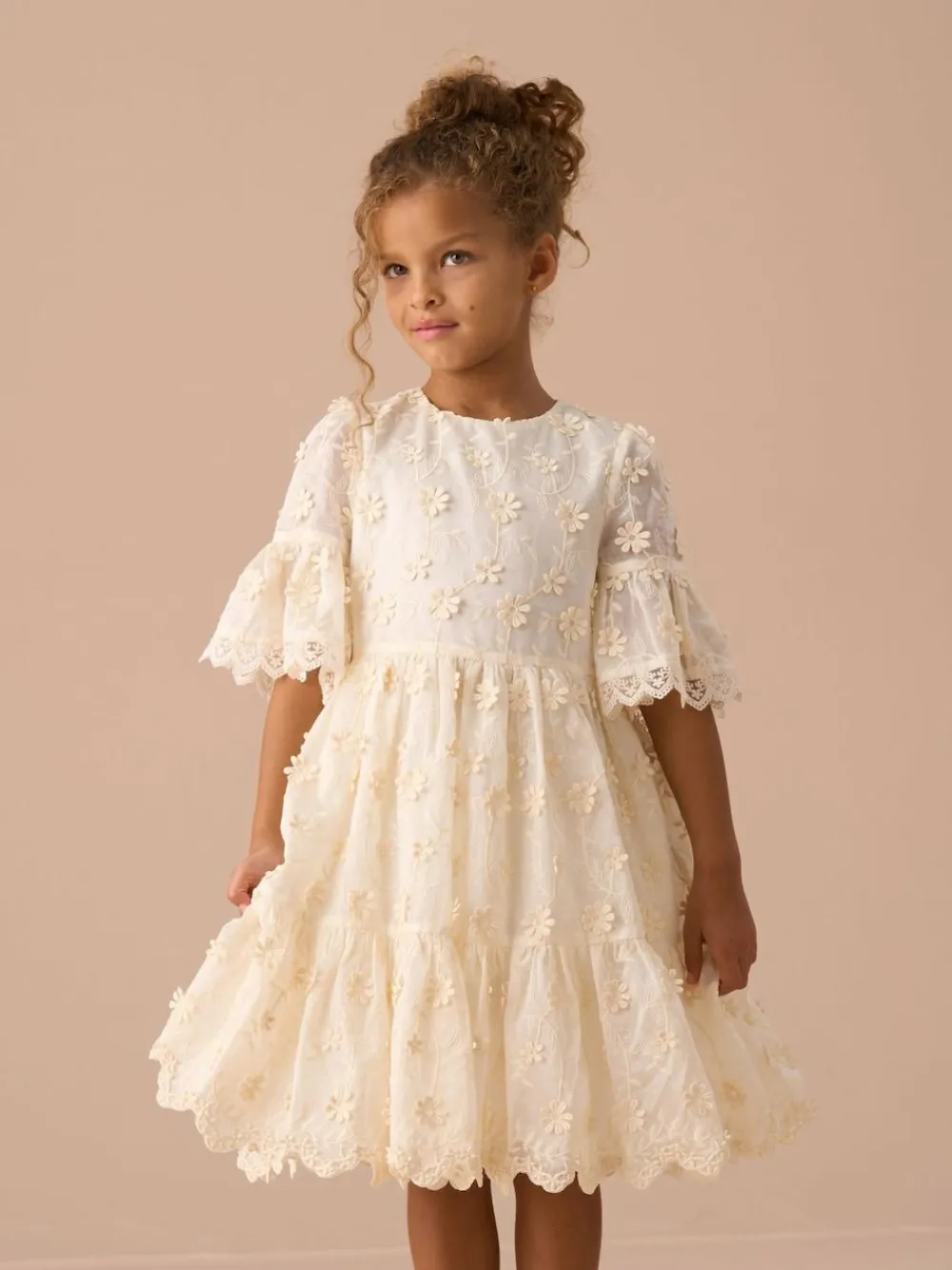 Angel & Rocket Cream Delphine Embellished Swing Dress^ Occasionwear