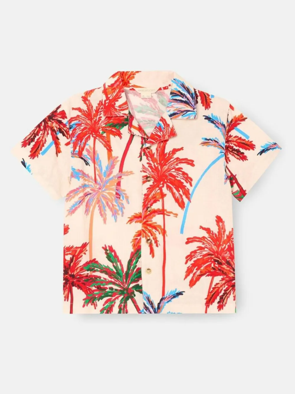 Clearance Angel & Rocket Cream Tyler Bright Palm Short Sleeve Shirt