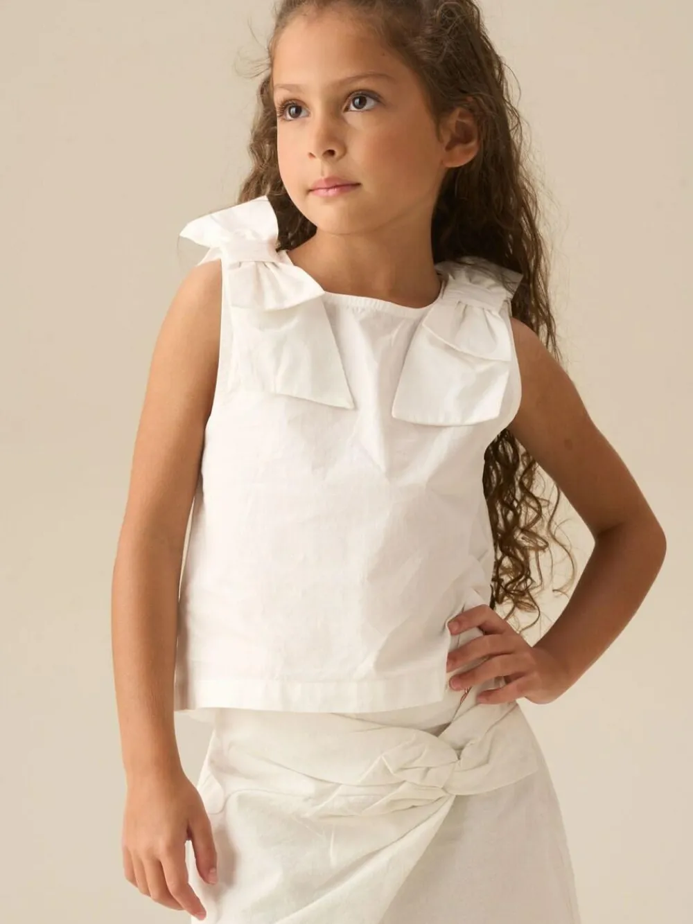 Angel & Rocket White Laurel Bow Detail Vest^ Vests