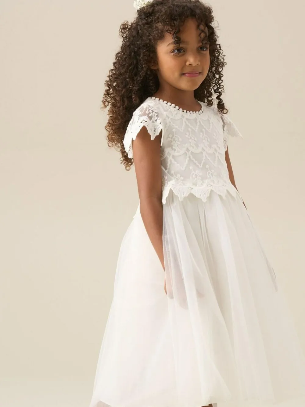 Sale Angel & Rocket White Lucy Lace Ivory Dress