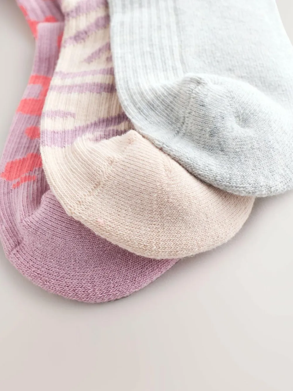 Next Animal Print Cotton Rich Cushioned Sole Ribbed Ankle Socks 3 Pack^ Socks & Tights|Socks & Tights