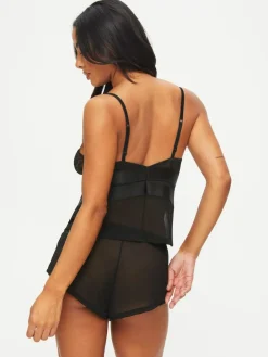 Sale Ann Summers Gracious Lace & Mesh Cami Pyjamas Set Black
