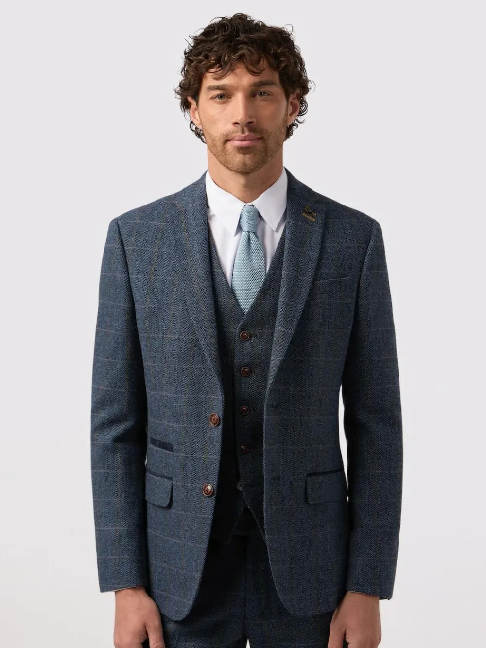 Clearance Antique Rogue Blue Maverick Hbone Check Jacket