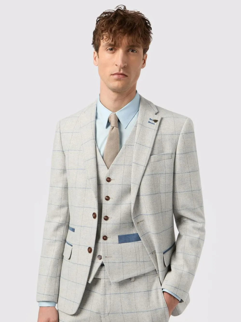 Clearance Antique Rogue Grey Powell Checks Tweed Jacket