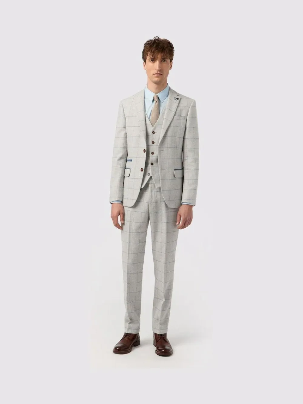 Clearance Antique Rogue Grey Powell Checks Tweed Jacket