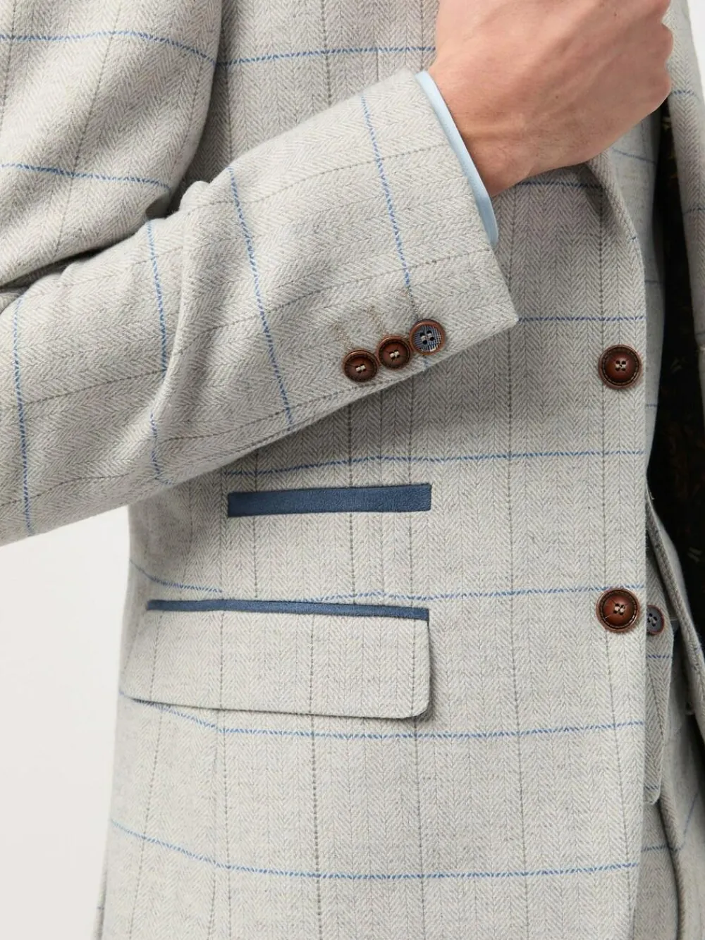 Clearance Antique Rogue Grey Powell Checks Tweed Jacket