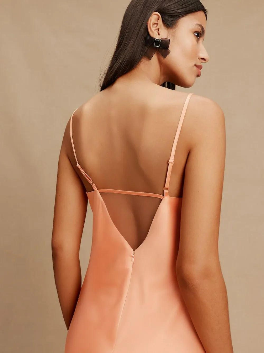 Clearance Next Apricot Satin Cowl Neck Wedding Guest Bridesmaid Maxi Dress