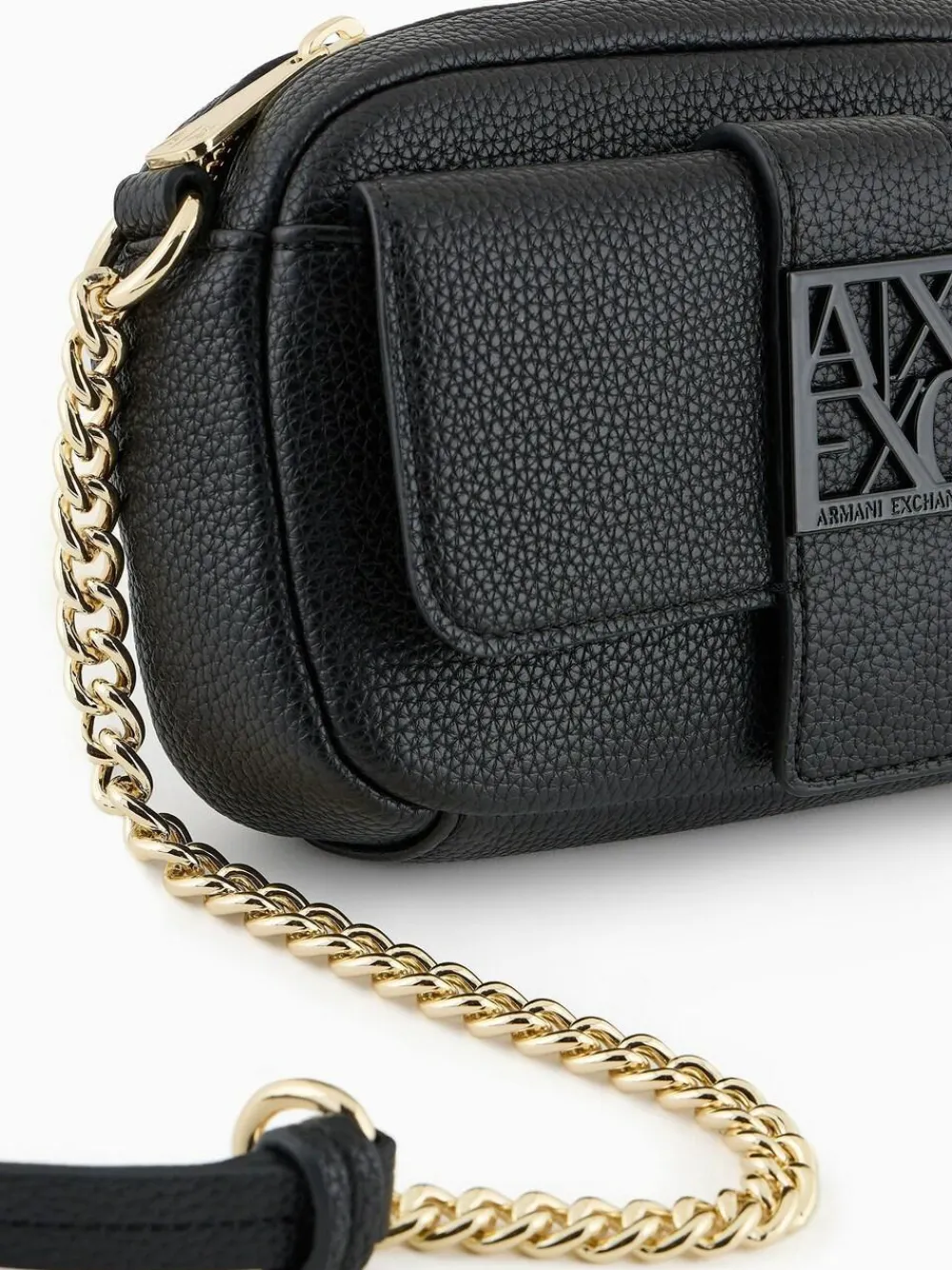 Clearance Armani Exchange Logo Messenger Black Bag