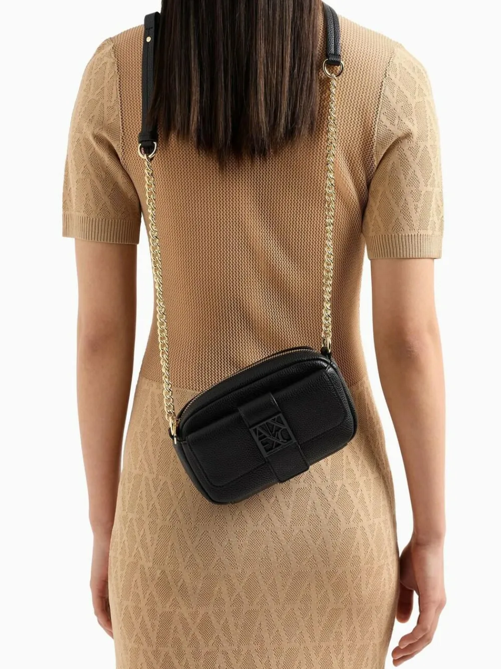 Clearance Armani Exchange Logo Messenger Black Bag