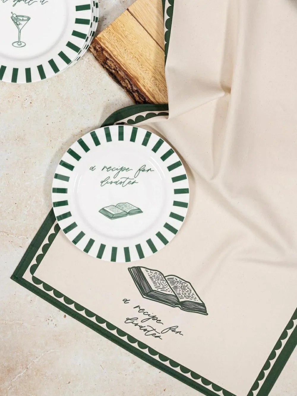 Best Avalon Home Forest Green Recipe for Disaster Dessert Plate