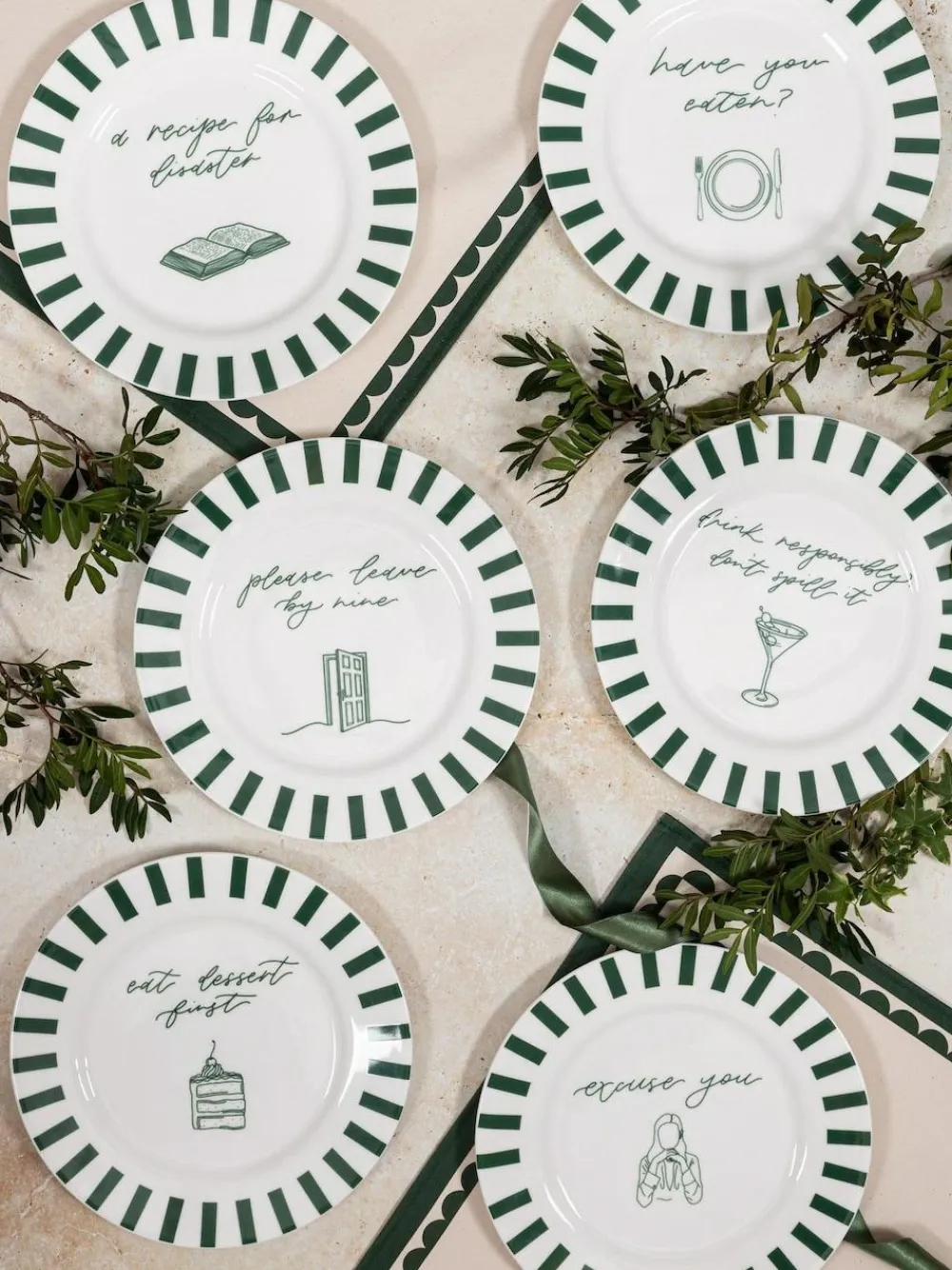 Best Avalon Home Forest Green Recipe for Disaster Dessert Plate