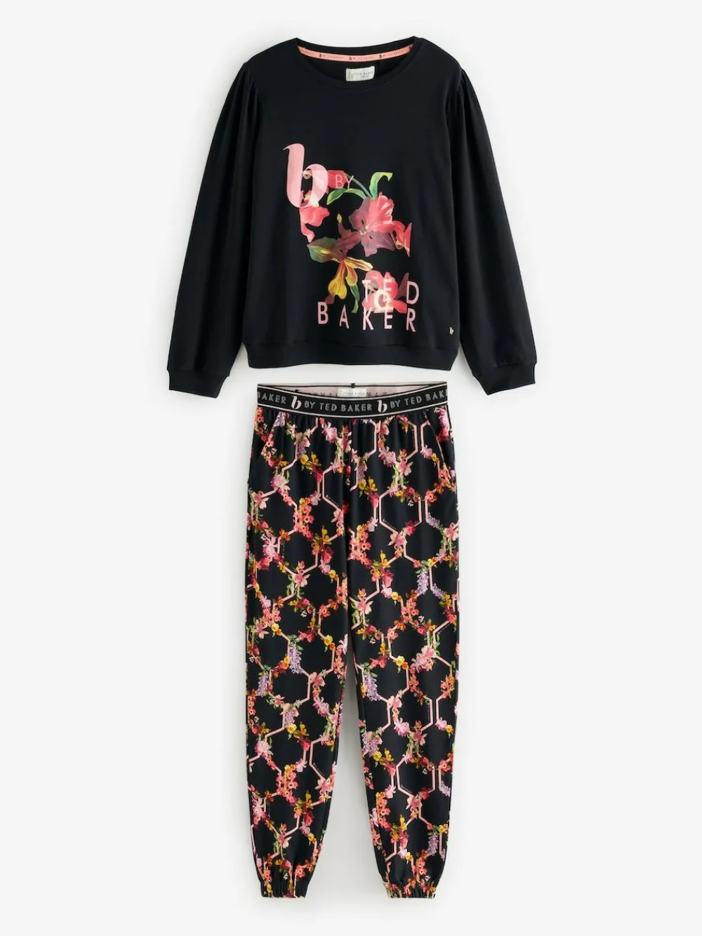 Online B by Ted Baker Black Floral Black Pyjamas