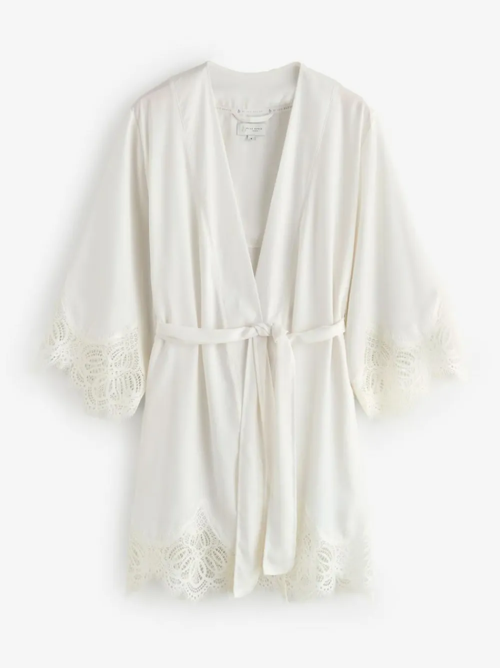 B by Ted Baker Ecru Satin Lace Bridal Robe^Women Bathrobes