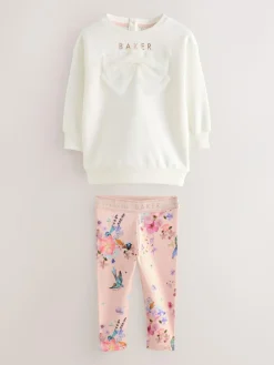 Baker by Ted Baker 2 Piece Longline Bow Sweat and Floral Leggings Set^ Sweatshirts & Hoodies|Sets & Coords